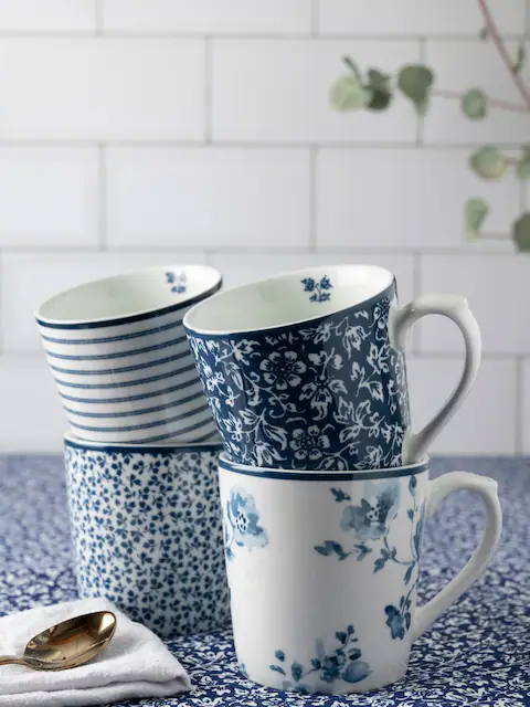 [LA-KIT-005] Mugs – Blueprint Set of 4